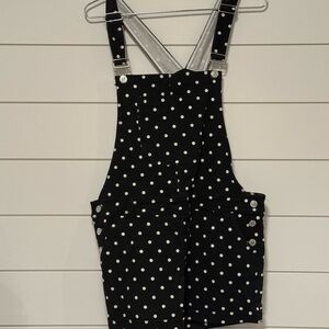 Forever 21 Black and White Polka Dot Overalls